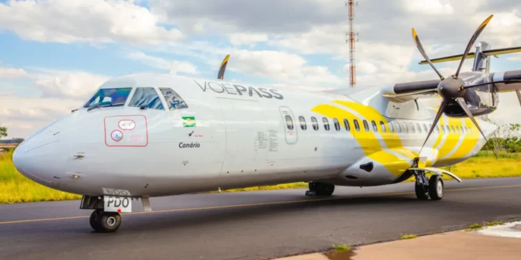 Aeronave modelo ATR-72 utilizado pela Voepass – Divulgação