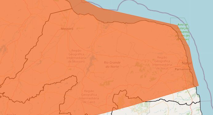 Inmet emite alerta laranja o RN. / Foto: Reprodução.