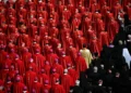 Cardeais na Praça de São Pedro durante funeral do papa Francisco | Dylan Martinez/Reuters